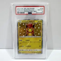 PSA 10 Poncho Pikachu 038/SM-P Vulpix Pikachu - Graded Pokemon Card - Image 1