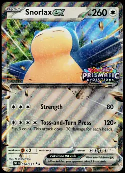 Jumbo Cards #076/131 Snorlax ex (Prismatic Evolution Stamped) - Image 1
