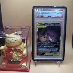 Pokemon Gengar & Mimikyu GX Team Up Full Alt Art #165 PSA 8 Super Clean! - Image 1