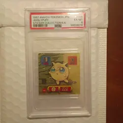 1997 AMADA POKEMON JPN #395 JIGGLYPUFF STICKER COLLECTION KAI PSA 6 - Image 1