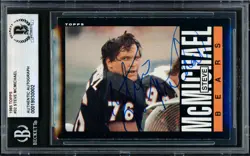 Steve McMichael Signed 1985 Topps RC #32 Bears Beckett #19830002 Card - Image 1