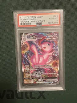 2021 Pokemon Sword Shield Fusion Strike Secret #269 Full Art Mew VMAX PSA 10 - Image 1