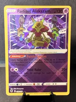 Pokemon TCG Radiant Alakazam SWSH12: Silver Tempest 059/195 Radiant Rare NM/M - Image 1
