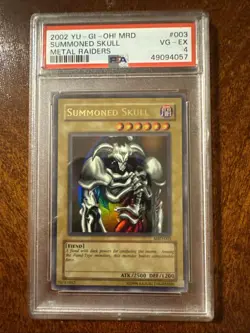 PSA 4 Summoned Skull MRD-003 Ultra Rare 2002 Yugioh Metal Raiders Original Print - Image 1