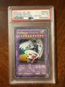 Yugioh UFOroid Fighter 1st Edition PSA 9 Ultra Rare 2005, CRV-EN034 - Image 1