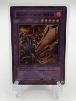 Yugioh Flame Swordsman LOB-003 Super Rare Foil Holo Trading Card LP - Image 1
