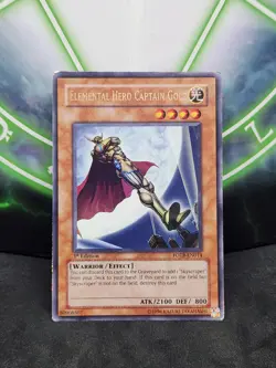 Yugioh Elemental Hero Captain Gold FOTB-EN014 Ultra Rare 1st Edition MP - Image 1