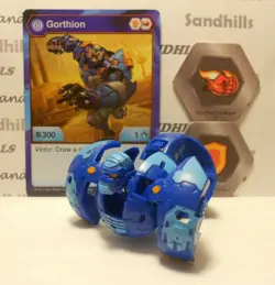 Bakugan Gorthion Battle Planet Blue Aquos B300 - Gorthion Card - 2 Bakucores - Image 1