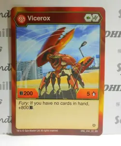 Bakugan Vicerox Battle Planet Red Pyrus B200 - Card - 2 Bakucores - Image 4