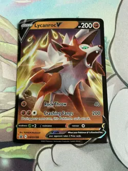 Lycanroc V SWSH199 Sword & Shield Black Star Promo Holo Pokemon Card NM - Image 1