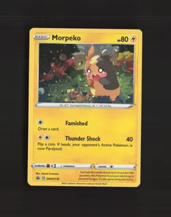 Morpeko SWSH116 Sword & Shield Black Star Promo SWIRL Holo Pokemon Card LP - Image 1