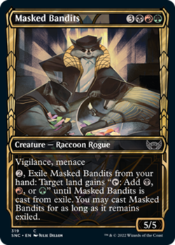 [4x] Masked Bandits - Foil - Showcase Near Mint, English SNC Extras MTG Magic - Image 1
