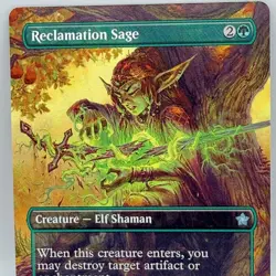 Magic The Gathering Reclamation Sage Foundations FDN 0340 Borderless Green Elf - Image 1
