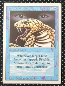 Magic: The Gathering - Psychic Venom - Revised Edition - Enchant Land - Image 1