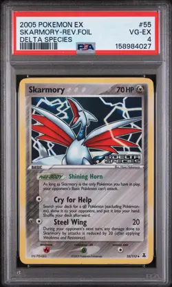 2005 POKEMON EX DELTA SPECIES #55 SKARMORY-REVERSE FOIL PSA 4 - Image 1
