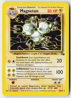 Pokemon Magneton - 26/62 - Rare Fossil Unlimited LP - Image 1