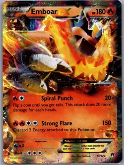 Emboar EX 14/122 Holo EX Rare BREAKpoint Pokemon Near Mint - Image 1