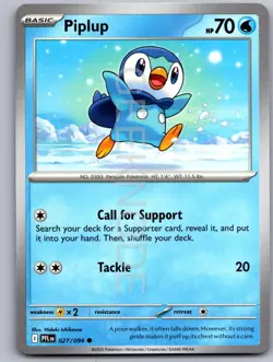 Piplup 027/094 Common Phantasmal Flames Pokemon Near Mint - Image 1