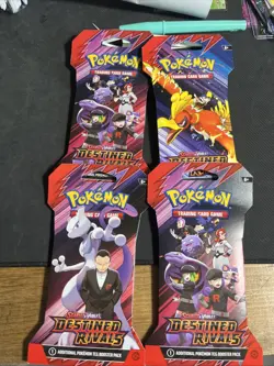 Pokemon TCG: Destined Rivals Dri Sleeved Booster Packs Set of 4, Sealed - Image 1