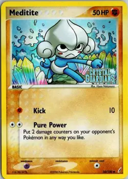 MEDITITE 56/100 COMMON CRYSTAL GUARDIANS POKEMON LP - Image 1