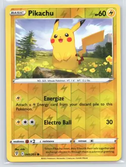 Pokemon TCG Pikachu Evolving Skies 049/203 Reverse Holo Common LP - Image 1