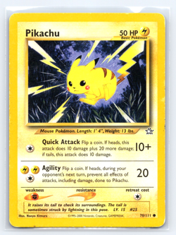 Pikachu 70/111 Common Neo Genesis Pokemon Unlimited MP - Image 1