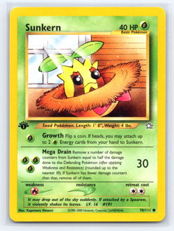 Sunkern 78/111 1st Edition Neo Genesis LP Pokemon - Image 1