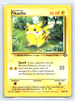 Pikachu 60/64 Jungle Pokemon Unlimited LP/MP - Image 1
