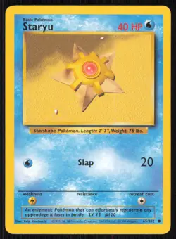 Staryu 65/102 Common Base Set Unlimited Pokemon Lightly Played - Image 1