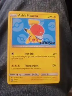 Pokemon Ash's Pikachu SM114 Promo Blue Background - Image 2