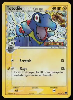 Totodile 67/101 Reverse Holo Stamp Delta Species Dragon Frontiers English LP - Image 1