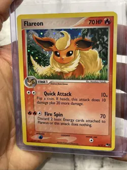 Pokemon TCG Flareon 2/17 Holo Rare POP Series 3 MP+ Vintage Pokemon Vtg SWIRL - Image 2