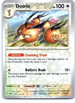 Dodrio 085/165 Rare 151 Pokemon Reverse Holo Near Mint - Image 1