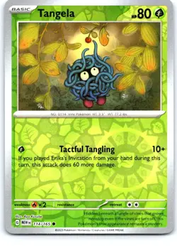 Tangela 114/165 Common 151 Pokemon Reverse Holo Near Mint - Image 1