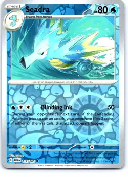 Seadra 117/165 Uncommon 151 Pokemon Reverse Holo Near Mint - Image 1