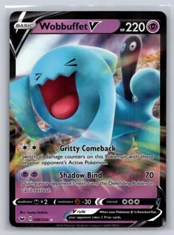 Wobbuffet V 086/202 Holo V Rare Sword & Shield Pokemon Holo Near Mint - Image 1