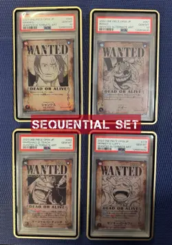 OP-09 Wanted 4 Emperor SEQUENTIAL SET PSA 10 Jap - One Piece TCG - Image 1