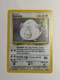 Chansey - 3/102 - Pokemon Base Set Unlimited Holo Rare Card WOTC LP-NM - Image 1