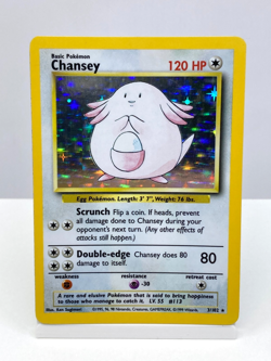 Chansey 3/102 Base Set Holo Unlimited Pokemon Card English EXC/NM AU Seller - Image 1