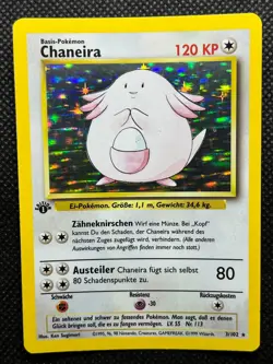 Chaneira 1st Edition [Chansey] [NM-] GERMAN Holo Base Set - 3/102 Pokemon Card - Image 1