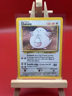 Pokemon TCG Chansey 3/102 Base Set Holo Rare Card (NM) - Image 1