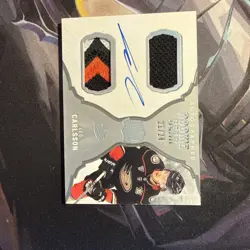2023-24 Upper Deck The Cup Rookie Gear Leo Carlsson RPA Rookie PATCH AUTO RC /24 - Image 1
