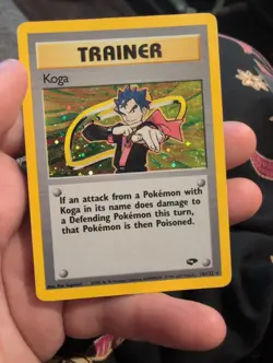 Koga 19/122 Pokemon TCG Gym Challenge Holo Foil SWIRL Rare Card MP - Image 1
