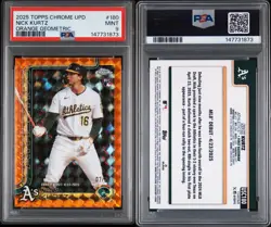 2025 Topps Chrome - Rookie Debut Nick Kurtz #USC180 Orange Refractor /25 (RC) - Image 1