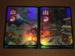 FOIL Lands lot Ukiyo-e Art Kamigawa Neon Dynasty Japanese x10 mtg SP,MP [FC] E - Image 5