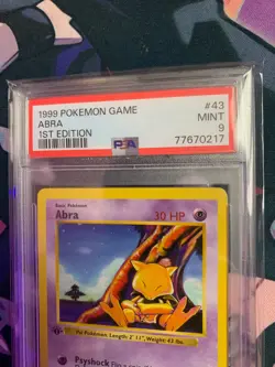 1999 Pokemon Game Abra #43 1st Edition PSA 9 Mint WOTC Vintage Pokemon Card - Image 3