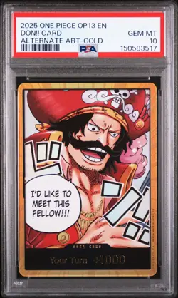 2025 ONE PIECE OP13-CARRYING ON HIS WILL DON!! CARD # ALTERNATE ART-GOLD PSA 10 - Image 1