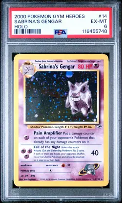 2000 POKEMON GYM HEROES HOLO #14 SABRINA'S GENGAR PSA 6 - Image 1