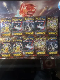 Pokemon Sealed Surging Sparks Booster Packs Bundle - 10 Packs - Image 1