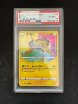 2020 Pokemon Sword & Shield Vivid Voltage 050 Raikou PSA 10 - Image 1